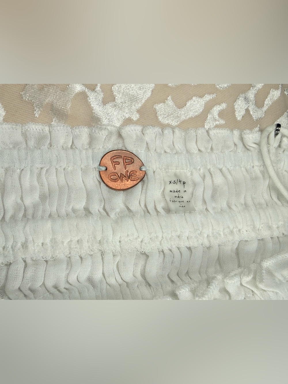 Free People FP One Lausanne Slip White Smocked Buttondown Sleeveless Dress Sz XS - Picture 12 of 16